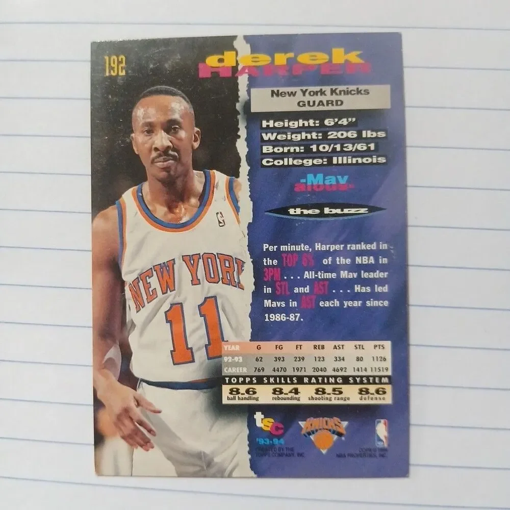 1993-94 Topps Stadium Club - Derek Harper #192